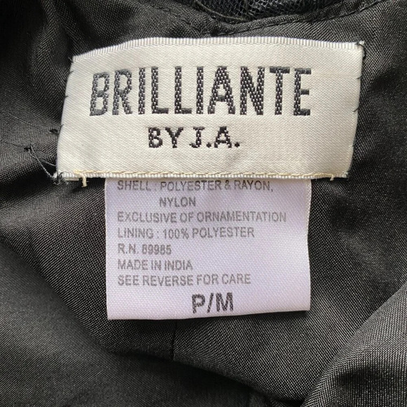 Vintage Brilliante By JA Womens MP Petite Sleeveless Beaded Cocktail Black Dress - Picture 16 of 16